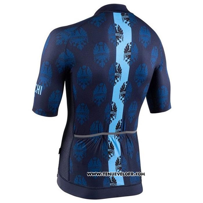 2020 Maillot Ciclismo Bianchi Bleu Manches Courtes et Cuissard