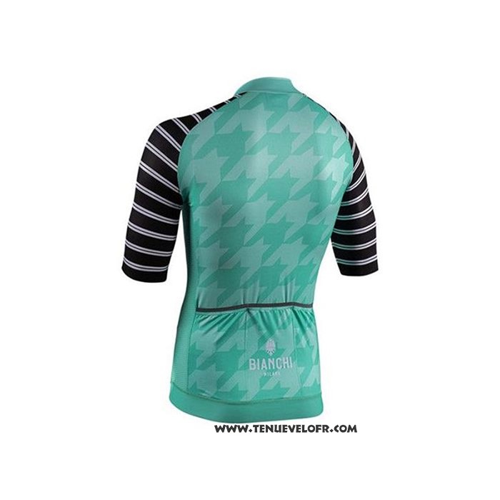 2020 Maillot Ciclismo Bianchi Bleu Noir Manches Courtes et Cuissard