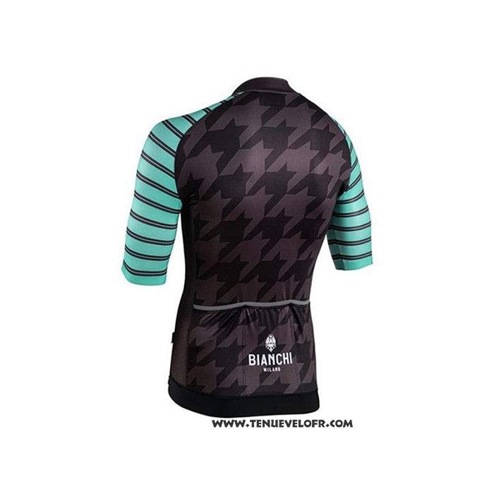 2020 Maillot Ciclismo Bianchi Noir Vert Blanc Manches Courtes et Cuissard