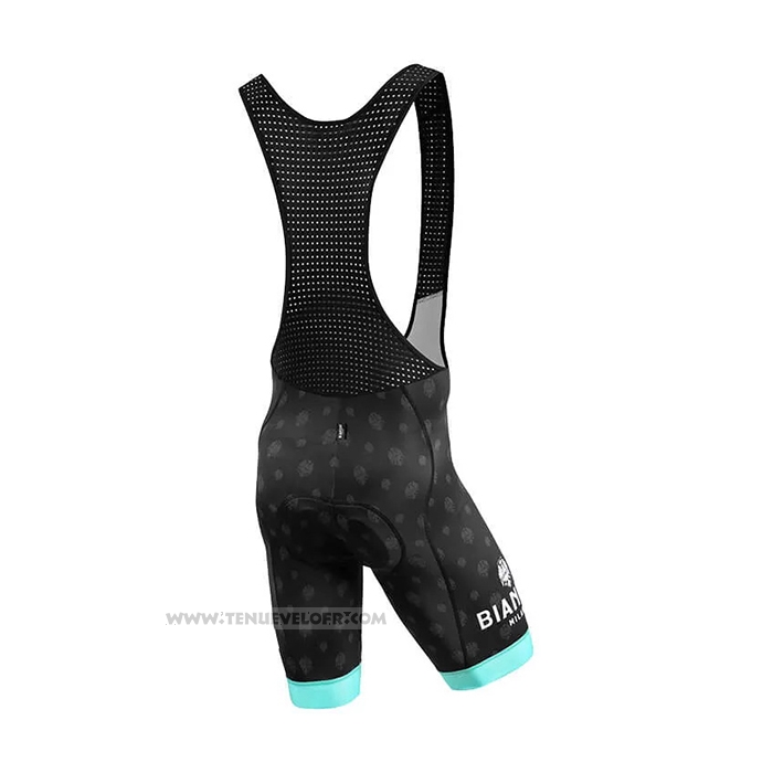 2021 Maillot Cyclisme Bianchi Noir Vert Manches Courtes et Cuissard