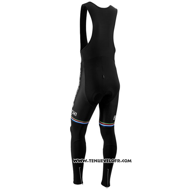 Maillot Ciclismo Bianchi Milano Nalles Bleu Clair Blanc Manches Longues et Cuissard