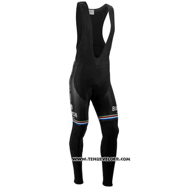 Maillot Ciclismo Bianchi Milano Nalles Bleu Clair Blanc Manches Longues et Cuissard