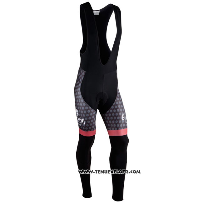 Maillot Ciclismo Bianchi Milano Petroso Noir Rouge Manches Longues et Cuissard