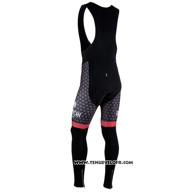 Maillot Ciclismo Bianchi Milano Petroso Noir Rouge Manches Longues et Cuissard