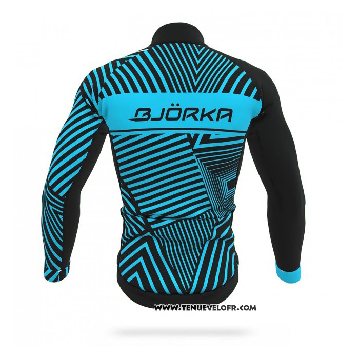 2021 Maillot Cyclisme Bjorka Bleu Manches Longues et Cuissard