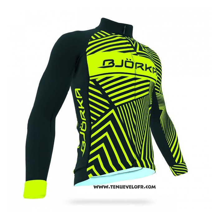 2021 Maillot Cyclisme Bjorka Jaune Manches Longues et Cuissard