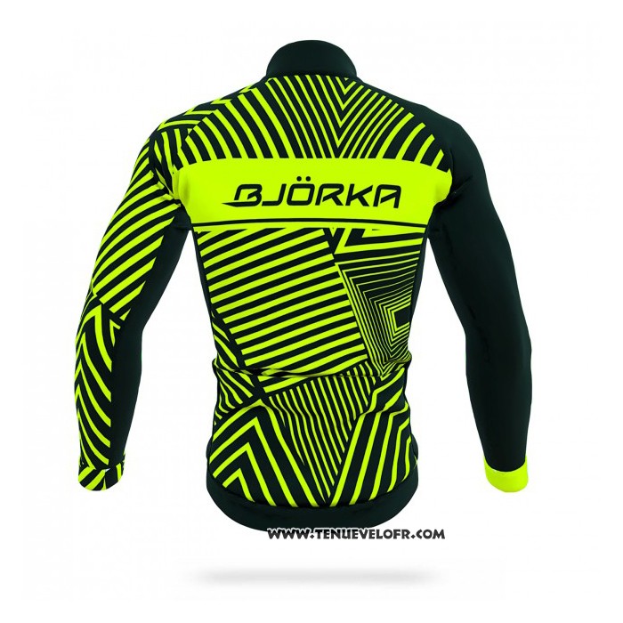 2021 Maillot Cyclisme Bjorka Jaune Manches Longues et Cuissard