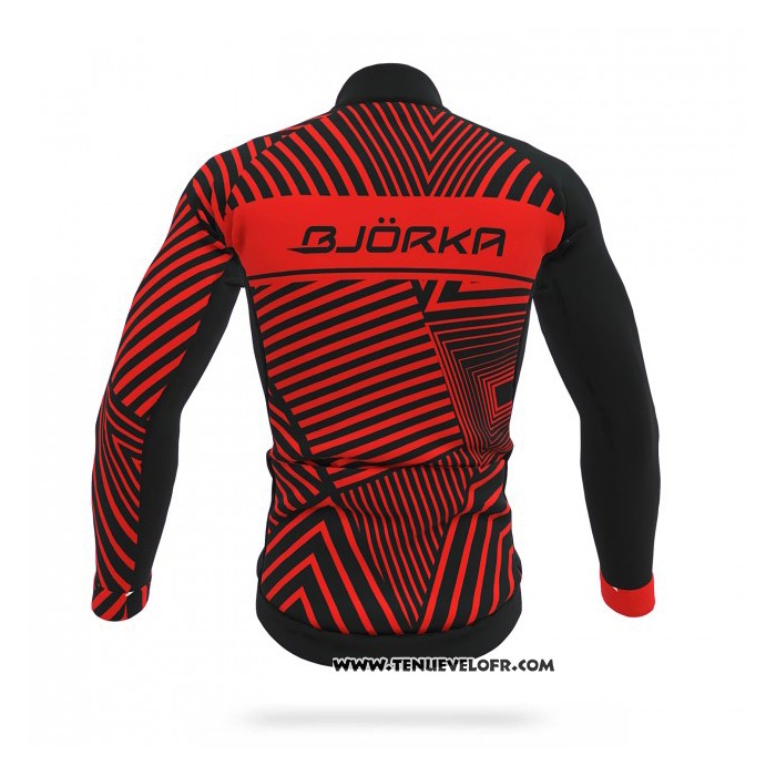 2021 Maillot Cyclisme Bjorka Rouge Manches Longues et Cuissard