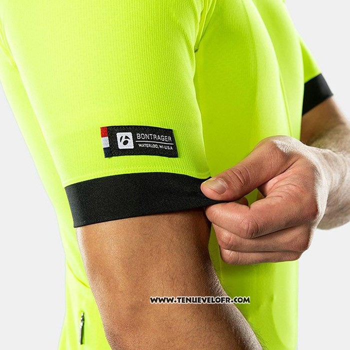 2020 Maillot Cyclisme Bontrage Jaune Manches Courtes et Cuissard