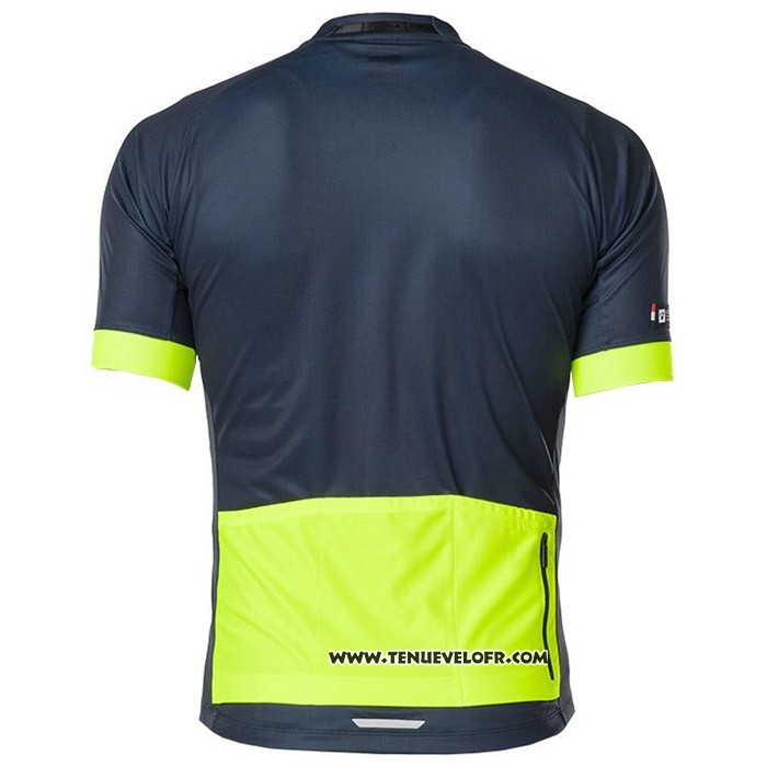 2020 Maillot Cyclisme Bontrage Jaune Profond Bleu Manches Courtes et Cuissard