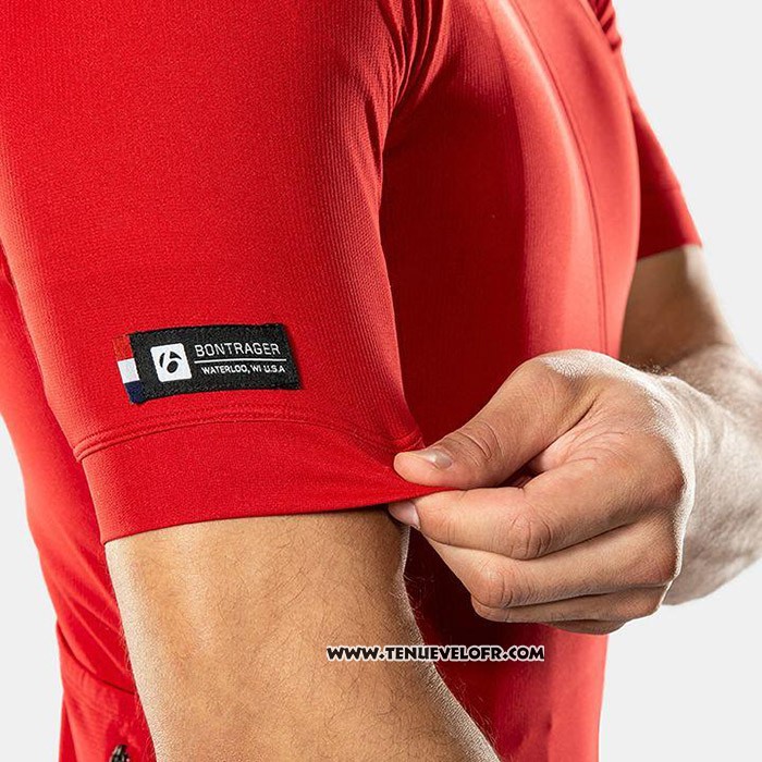 2020 Maillot Cyclisme Bontrage Rouge Manches Courtes et Cuissard