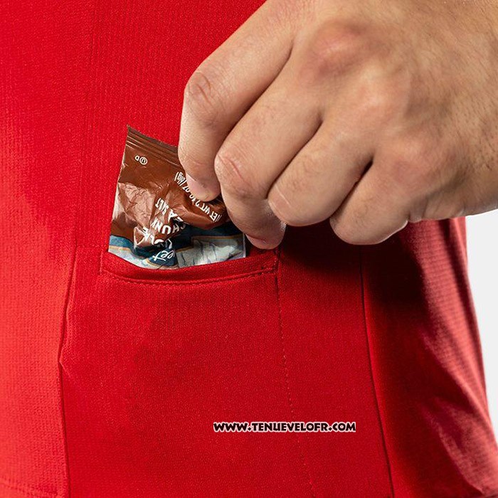 2020 Maillot Cyclisme Bontrage Rouge Manches Courtes et Cuissard