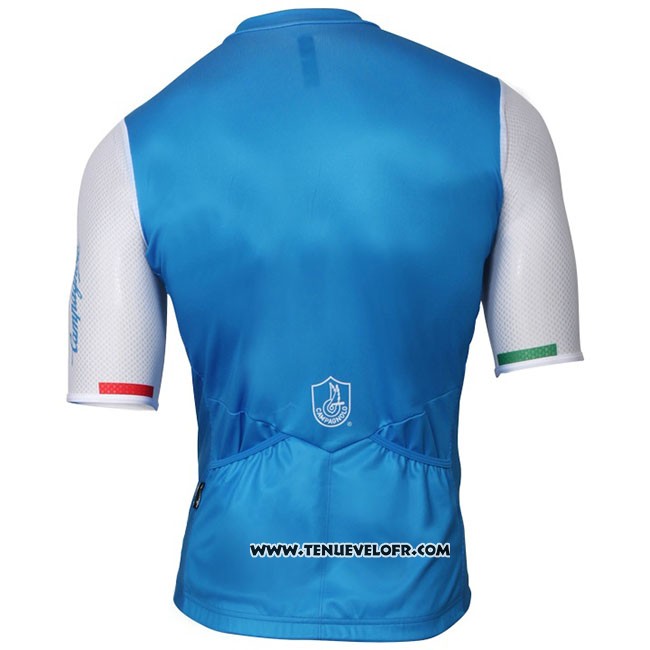 Maillot Ciclismo Campagnolo Iridio Bleu Blanc Manches Courtes et Cuissard