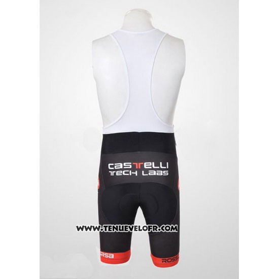 2010 Maillot Ciclismo Castelli Blanc et Rouge Manches Courtes et Cuissard
