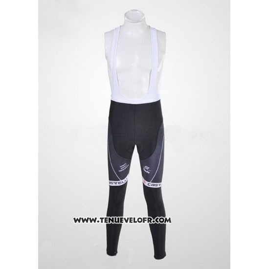 2010 Maillot Ciclismo Castelli Cervelo Blanc et Noir Manches Longues et Cuissard