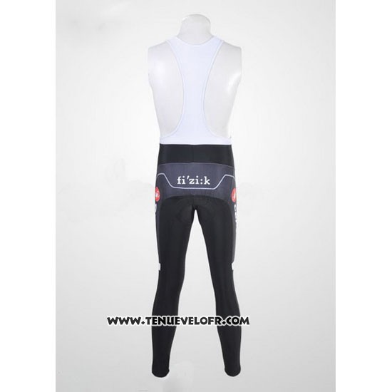 2010 Maillot Ciclismo Castelli Cervelo Blanc et Noir Manches Longues et Cuissard