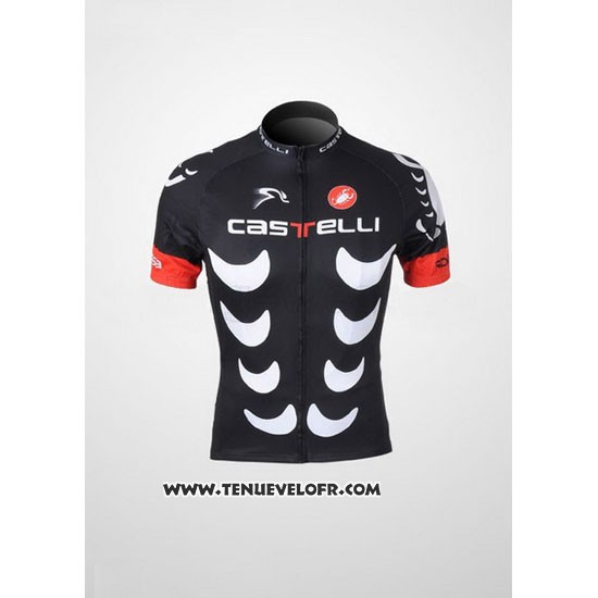 2010 Maillot Ciclismo Castelli Noir et Blanc Manches Courtes et Cuissard