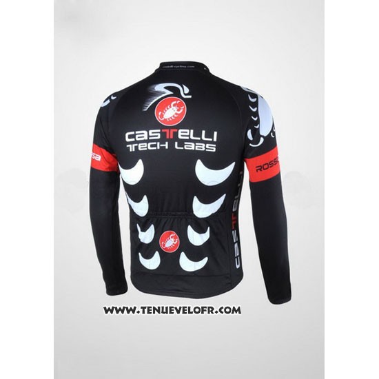 2010 Maillot Ciclismo Castelli Noir et Blanc Manches Longues et Cuissard