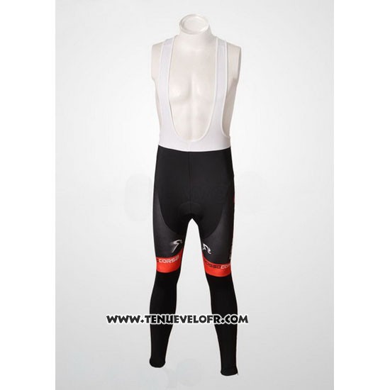 2010 Maillot Ciclismo Castelli Noir et Blanc Manches Longues et Cuissard