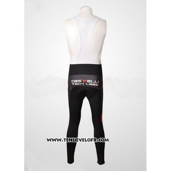 2010 Maillot Ciclismo Castelli Noir et Blanc Manches Longues et Cuissard