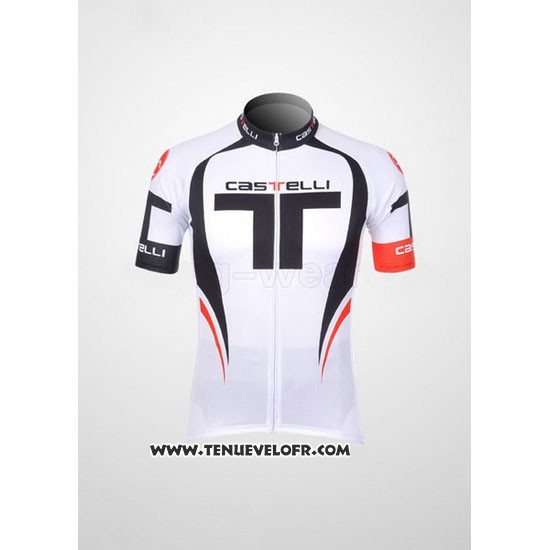 2011 Maillot Ciclismo Castelli Blanc Manches Courtes et Cuissard