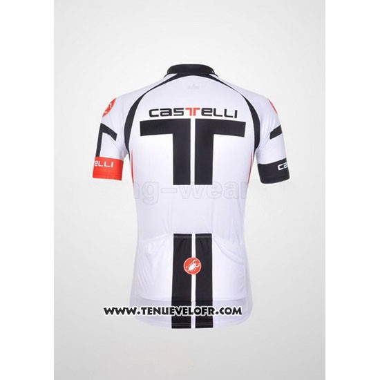 2011 Maillot Ciclismo Castelli Blanc Manches Courtes et Cuissard