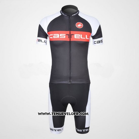 2011 Maillot Ciclismo Castelli Blanc et Gris Manches Courtes et Cuissard