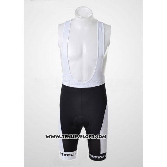 2011 Maillot Ciclismo Castelli Blanc et Gris Manches Courtes et Cuissard