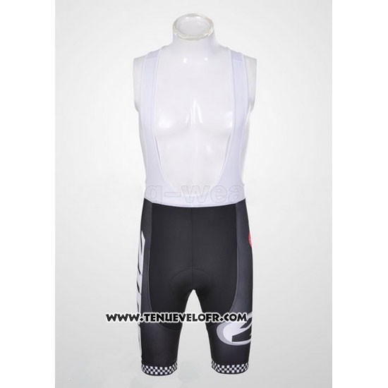 2011 Maillot Ciclismo Castelli Blanc et Noir Manches Courtes et Cuissard