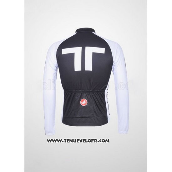 2011 Maillot Ciclismo Castelli Blanc et Noir Manches Longues et Cuissard