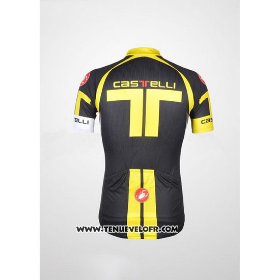 2011 Maillot Ciclismo Castelli Jaune et Noir Manches Courtes et Cuissard