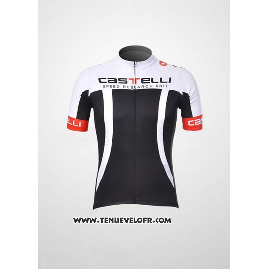2011 Maillot Ciclismo Castelli Noir et Blanc Manches Courtes et Cuissard