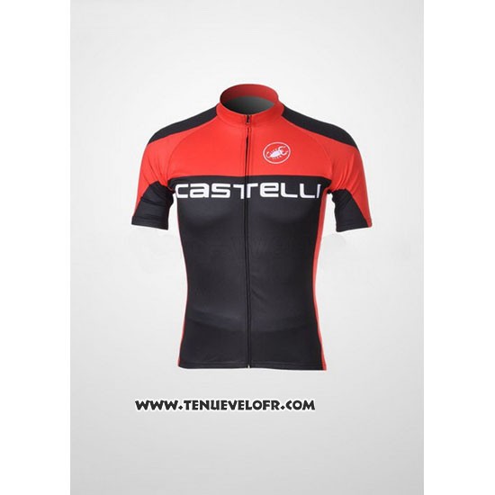 2011 Maillot Ciclismo Castelli Noir et Rouge Manches Courtes et Cuissard