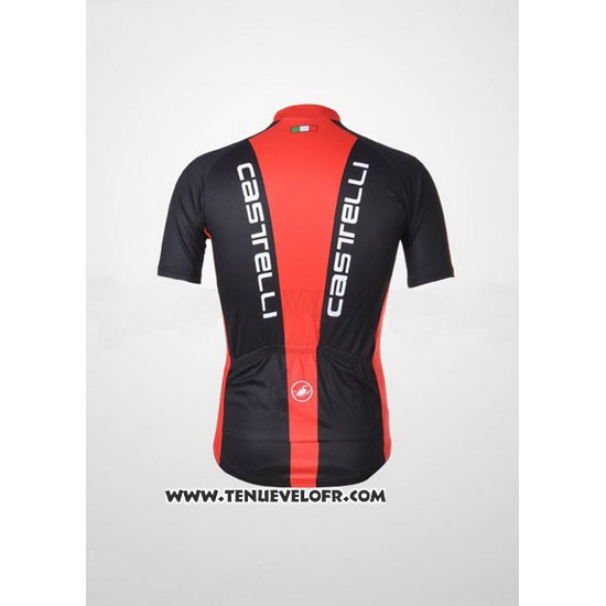 2011 Maillot Ciclismo Castelli Noir et Rouge Manches Courtes et Cuissard