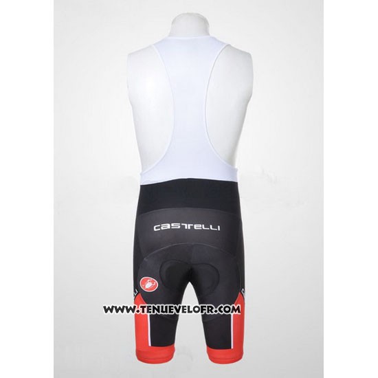 2011 Maillot Ciclismo Castelli Noir et Rouge Manches Courtes et Cuissard