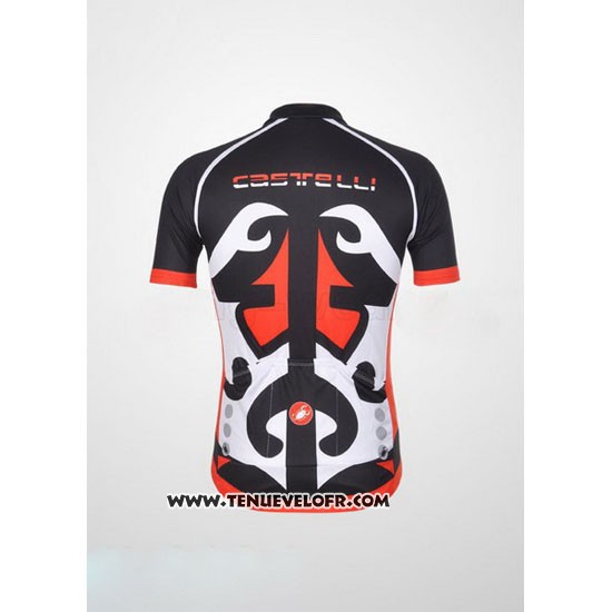 2011 Maillot Ciclismo Castelli Rouge et Noir Manches Courtes et Cuissard