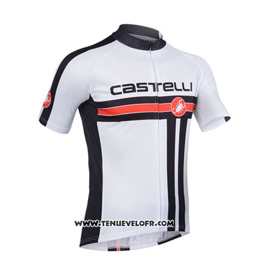 2013 Maillot Ciclismo Castelli Blanc Manches Courtes et Cuissard
