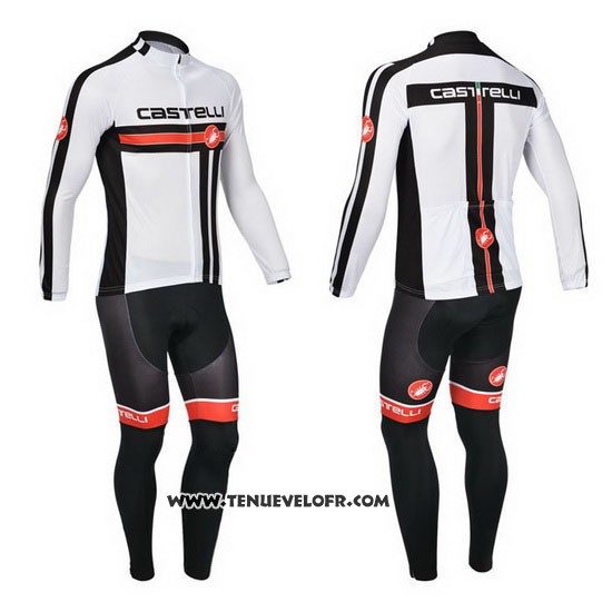 2013 Maillot Ciclismo Castelli Blanc Manches Longues et Cuissard