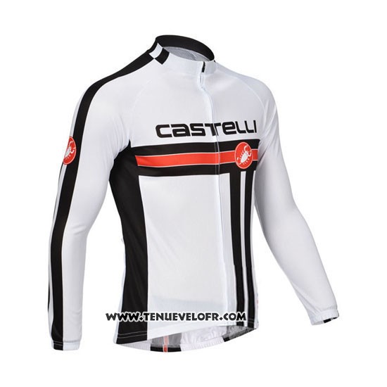 2013 Maillot Ciclismo Castelli Blanc Manches Longues et Cuissard