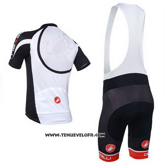 2013 Maillot Ciclismo Castelli Noir et Blanc Manches Courtes et Cuissard