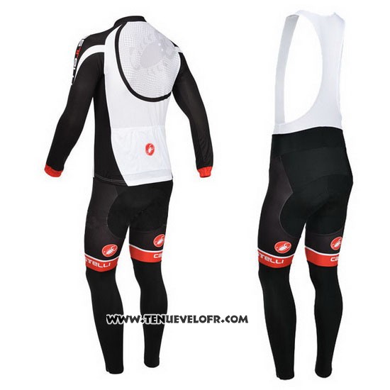 2013 Maillot Ciclismo Castelli Noir et Blanc Manches Longues et Cuissard