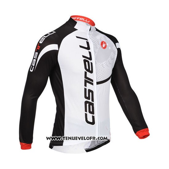 2013 Maillot Ciclismo Castelli Noir et Blanc Manches Longues et Cuissard