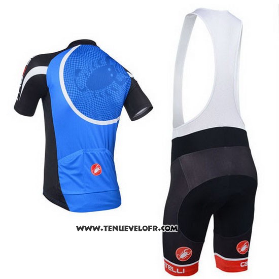 2013 Maillot Ciclismo Castelli Noir et Bleu Manches Courtes et Cuissard