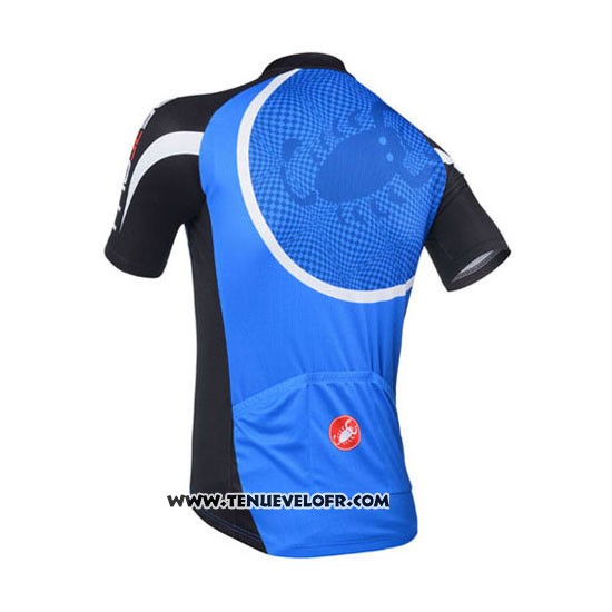 2013 Maillot Ciclismo Castelli Noir et Bleu Manches Courtes et Cuissard