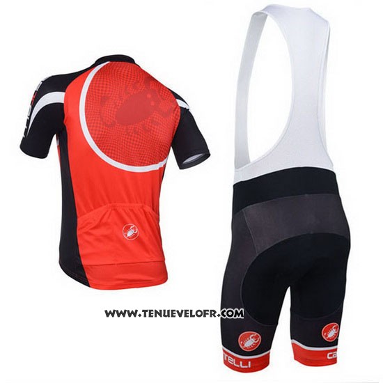 2013 Maillot Ciclismo Castelli Noir et Rouge Manches Courtes et Cuissard