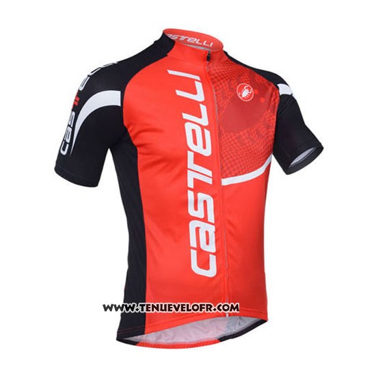 2013 Maillot Ciclismo Castelli Noir et Rouge Manches Courtes et Cuissard
