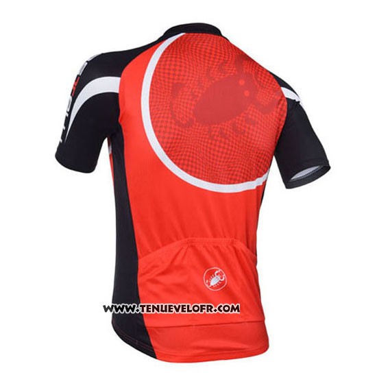 2013 Maillot Ciclismo Castelli Noir et Rouge Manches Courtes et Cuissard