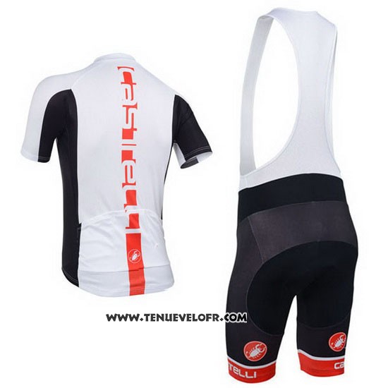 2013 Maillot Ciclismo Castelli Orange et Blanc Manches Courtes et Cuissard
