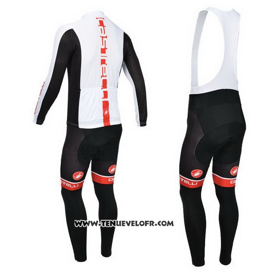 2013 Maillot Ciclismo Castelli Orange et Blanc Manches Longues et Cuissard