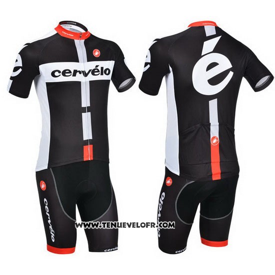 2013 Maillot Ciclismo Cervelo Blanc et Noir Manches Courtes et Cuissard